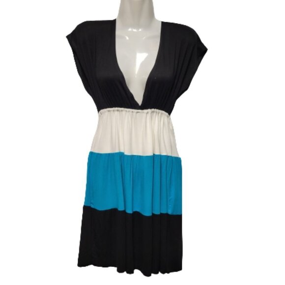 Plunge Neckline Summer Dress or Cover Up One Size - Picture 1 of 8